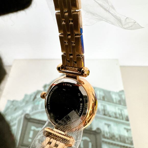 Fossil BQ3502 Tillie Mini Three-Hand Rose Gold Steel Watch
